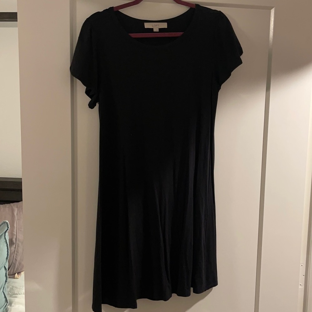 Loft black swing stretch dress